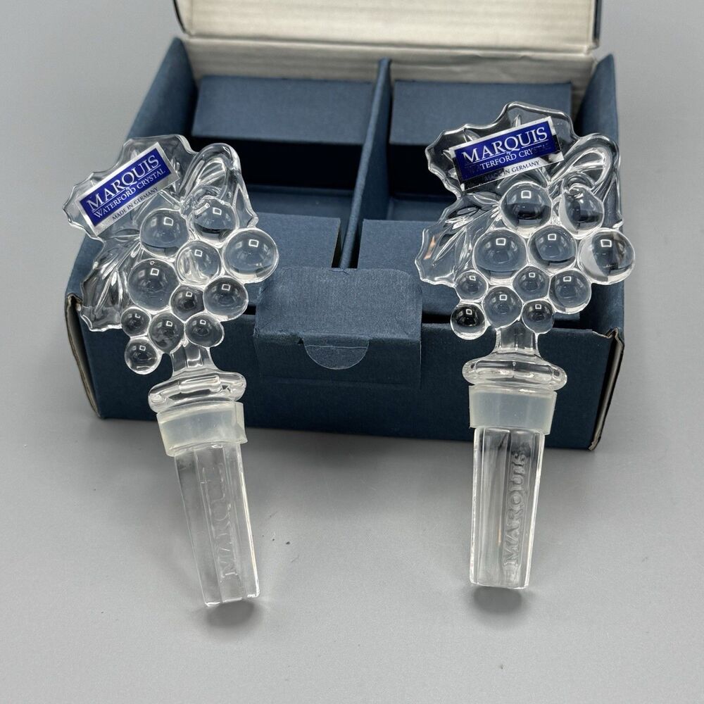 Marquis Waterford Crystal Vintage Tasting Collection Pair Wine Stoppers with Box